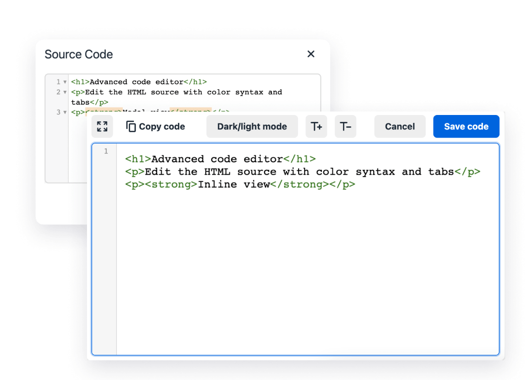 You choose - modal or inline